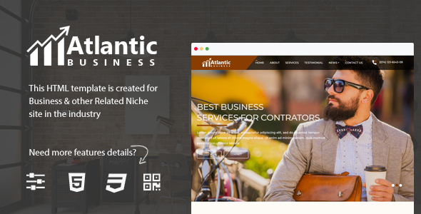 Atlantic - One Page Business HTML5 Bootstrap 4 Template