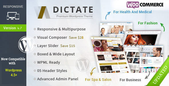 Dictate v4.8 - Business, Fashion, Medical, Spa WP Theme