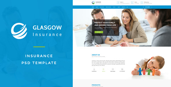 Glasgow - Insurance PSD Template