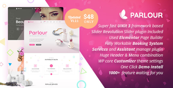 Parlour v1.2.1 - Dedicated Beauty Salon WordPress Theme