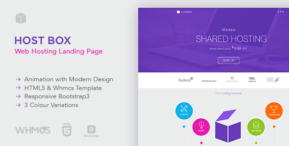 Hostbox - WHMCS & HTML5 Landing Page