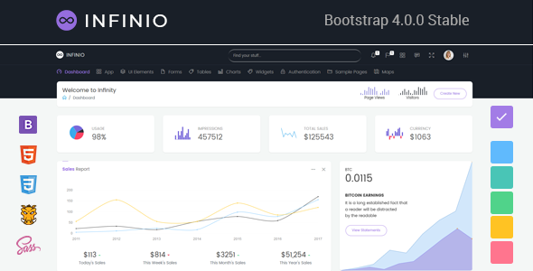 InfiniO - Bootstrap 4 Admin Dashboard Template