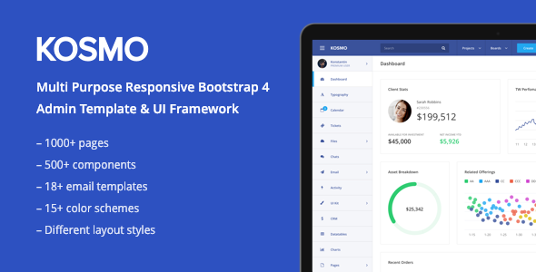 KOSMO - Multipurpose Responsive Bootstrap 4 Admin Dashboard Template