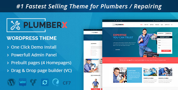 Plumber v2.52 - Construction and Repairing WordPress Theme