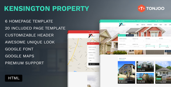 Kensington Property - Agency and Single property HTML Template