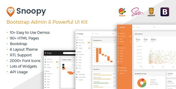 Snoopy v1.0 - Multipurpose Bootstrap Admin Dashboard Template + UI Kit