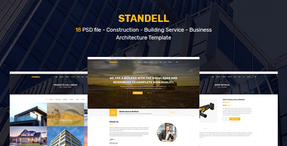 Standell v1.0 - Multipurpose Construction PSD Template