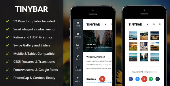 Tinybar Mobile - Mobile Template