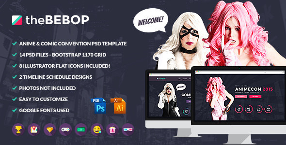 The Bebop - Anime and Comic Convention PSD Template