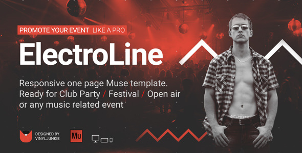 ElectroLine - One Page Event Promo Muse Template