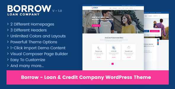 Borrow v1.2.0 - Loan Company Responsive WordPress Theme