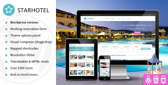 Starhotel v2.0.8 - Responsive Hotel WordPress Theme