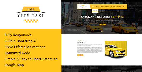 Citytaxi - Bootstrap 4 HTML Template for Taxi