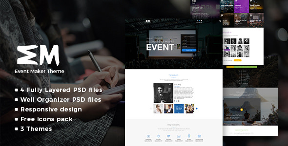 Event Maker - Events, Meetings & Seminars PSD Template