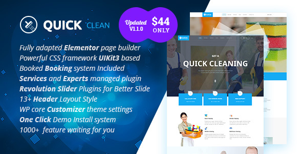 Quick v1.1.0 - Cleaning Service WordPress Theme