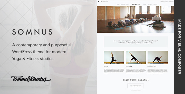 Somnus v1.0.5 - Yoga & Fitness Studio WordPress Theme