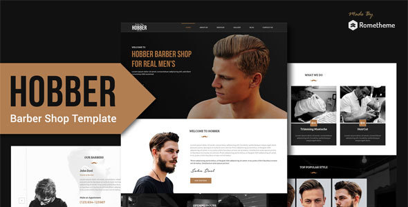 Hobber - Barbershop, Hair & Salon PSD Template