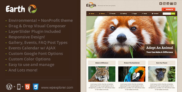 Earth v4.3 - Eco/Environmental NonProfit WordPress Theme