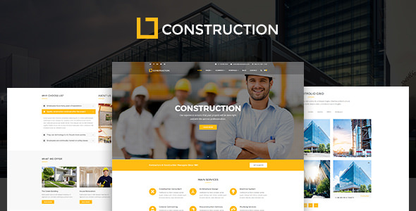 Construction - Construction Company, Building Company Template