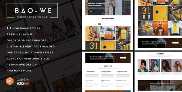Baowe v1.1 - Responsive One/Multi Page Portfolio WordPress Theme