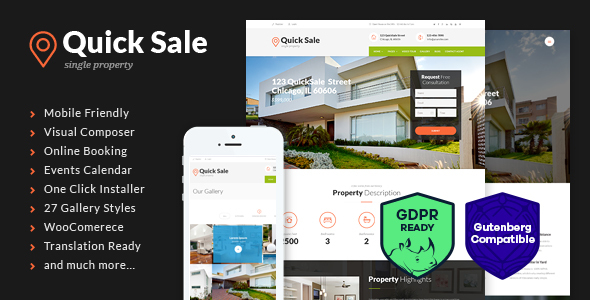Quick Sale v3.0.1 - Single Property Real Estate Wordpress Theme