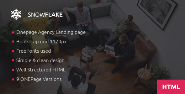 SNOWFLAKE - Onepage Agency HTML Template