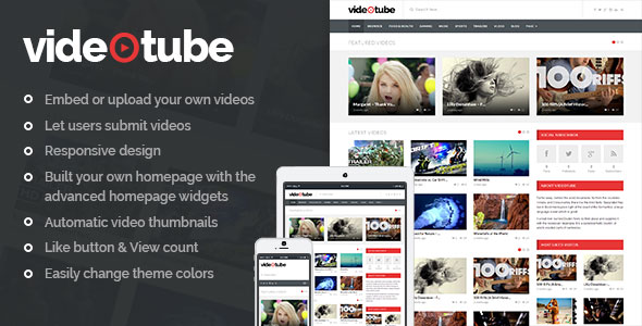 VideoTube v3.0.8 - A Responsive Video WordPress Theme