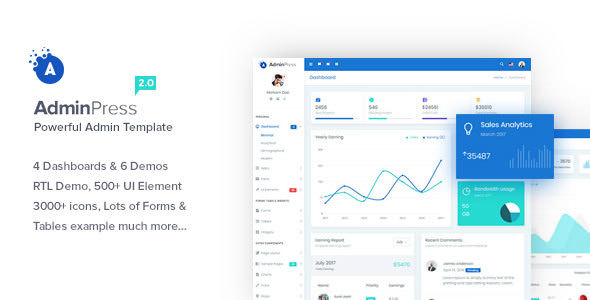 Admin Press v2.0 - The Ultimate & Powerful Bootstrap 4 Admin Template