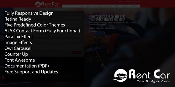 Rent Car v1.0 - HTML Template