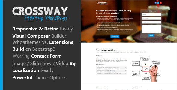 CrossWay v1.1.9 - Startup Landing Page Bootstrap WP Theme