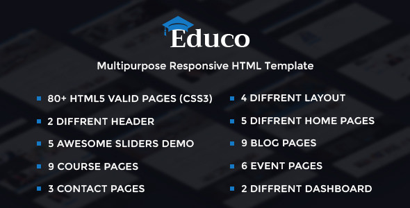 Educo - Elearning, Education Bootstrap Html Template
