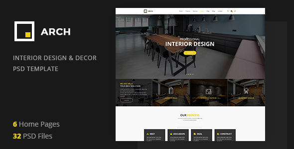 Arch Decor - Interior Design, Architecture and Building Business PSD Template
