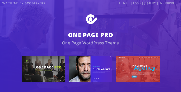 One Page Pro v1.0.2 - Multi Purpose OnePage WordPress Theme