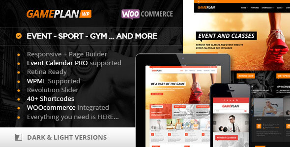 Gameplan v1.5.19 - Event and Gym Fitness Theme