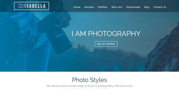 Isabella v1.0 - HTML Photography Website Template