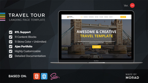 Travel Tour - Travel, Tourism & Agency HTML Landing Page