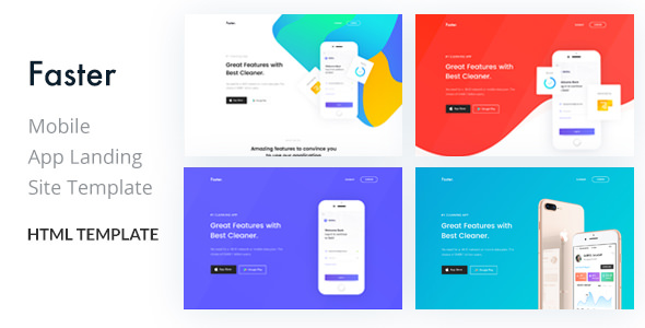 Faster - App Landing Page HTML Template