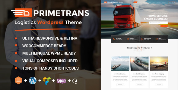 PrimeTrans v2.5 - Logistics WordPress Theme