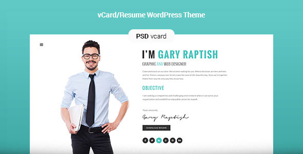 Raptish v1.2 - Premium vCard/Resume WordPress Theme