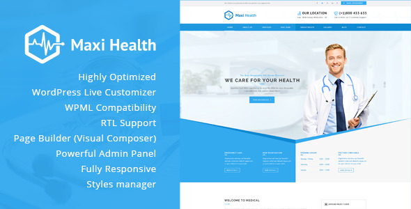 Maxi Health v1.3.4 - Responsive Medical WordPress Theme