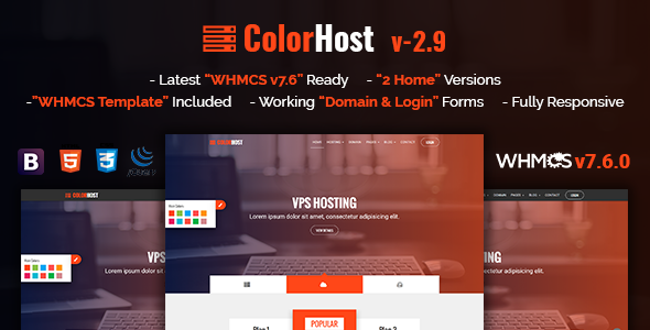 ColorHost v2.9 - Responsive HTML5 Web Hosting and WHMCS Template
