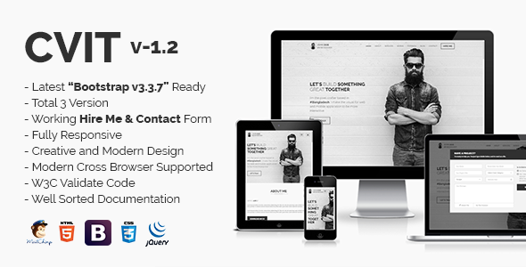 CVIT v1.2 - Multipurpose Personal Portfolio / vCard / CV / Resume Template
