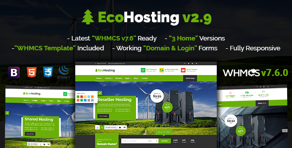 EcoHosting v2.9 - Responsive HTML5 Hosting and WHMCS Template