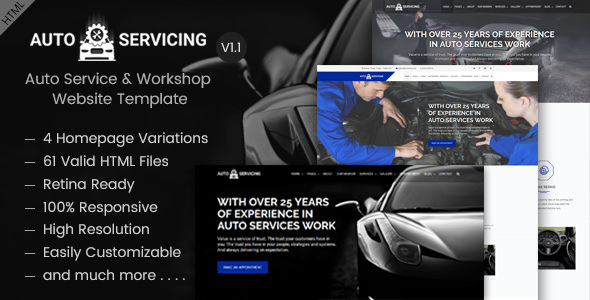 AutoServicing - Auto Service & Garage/Workshop Website Template
