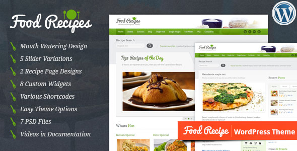 Food Recipes v3.0 - Themeforest WordPress Theme