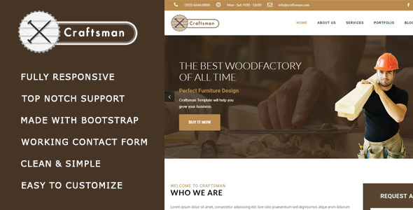 Craftsman - Carpentry/Woodwork HTML Template