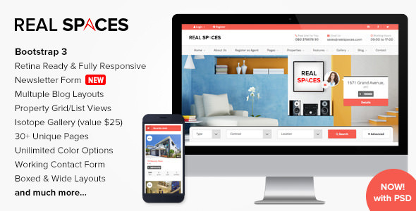 Real Spaces v1.4.1 - Responsive Real Estate Template