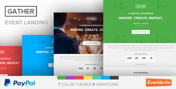 Gather - Event Landing Page Template