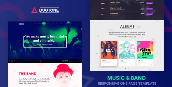 Duotone v1.1 - Music & Band Responsive Website Template