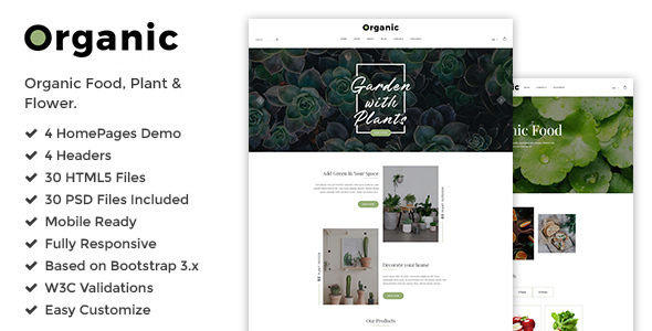Organic - Responsive Plant, Flower & Organic Food Shop HTML5 Template
